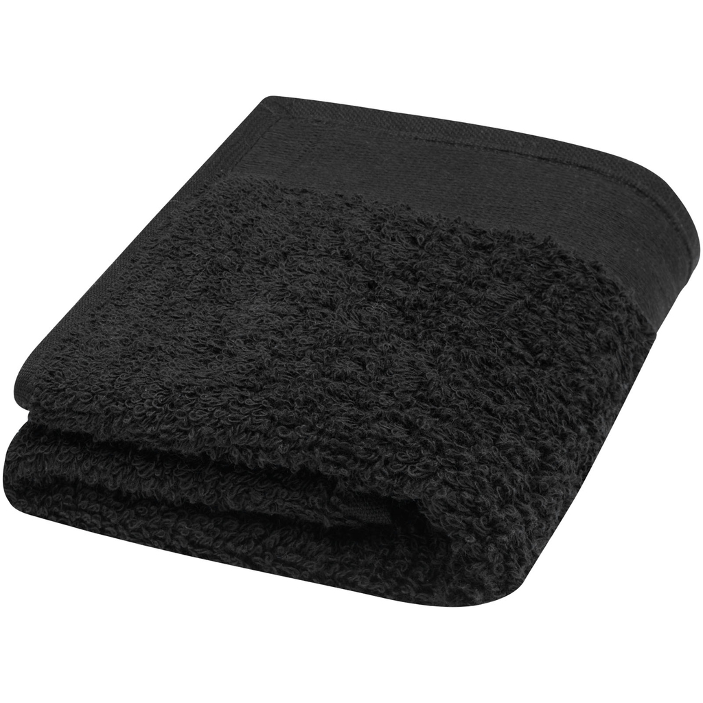 Хлопковое полотенце для ванной Chloe 30x50 см плотностью 550 г/м², цвет сплошной черный - 11700490- Фото №1