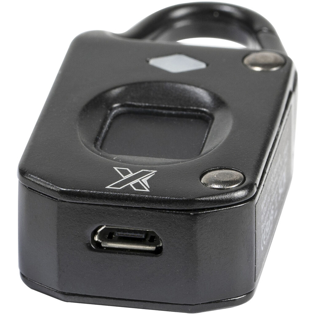 Навесной замок с датчиком отпечатков пальцев SCX.design T10 с подсветкой сплошной черный - 2PX03190- Фото №6