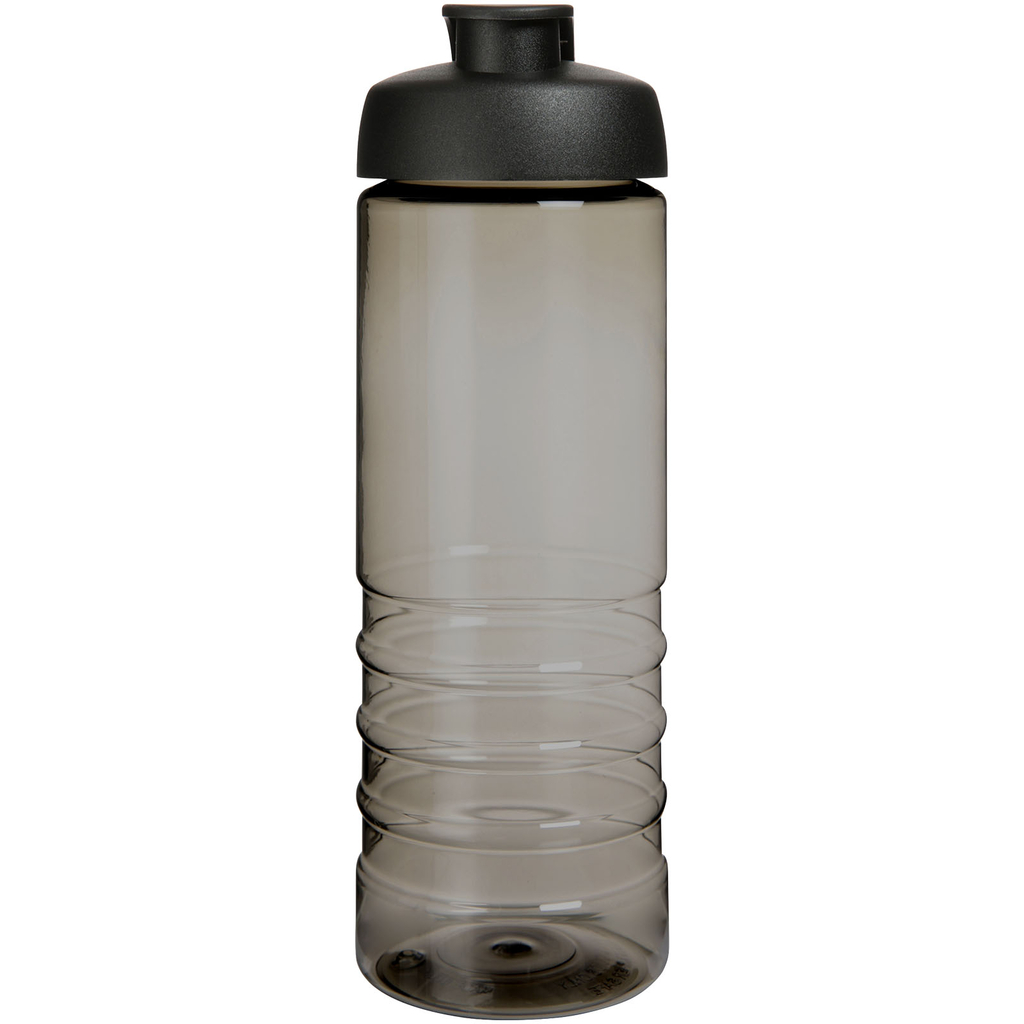 Спортивная бутылка H2O Active® Eco Treble объемом 750 мл с куполообразной крышкой, цвет темно-серый, сплошной черный - 21047900- Фото №3