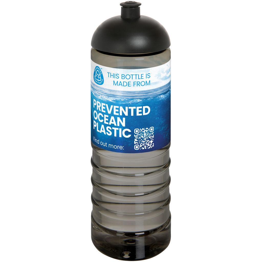 H2O Active® Eco Treble спортивна пляшка об'ємом 750 мл із куполоподібною кришкою темно-сірий, суцільний чорний - 21048000- Фото №2