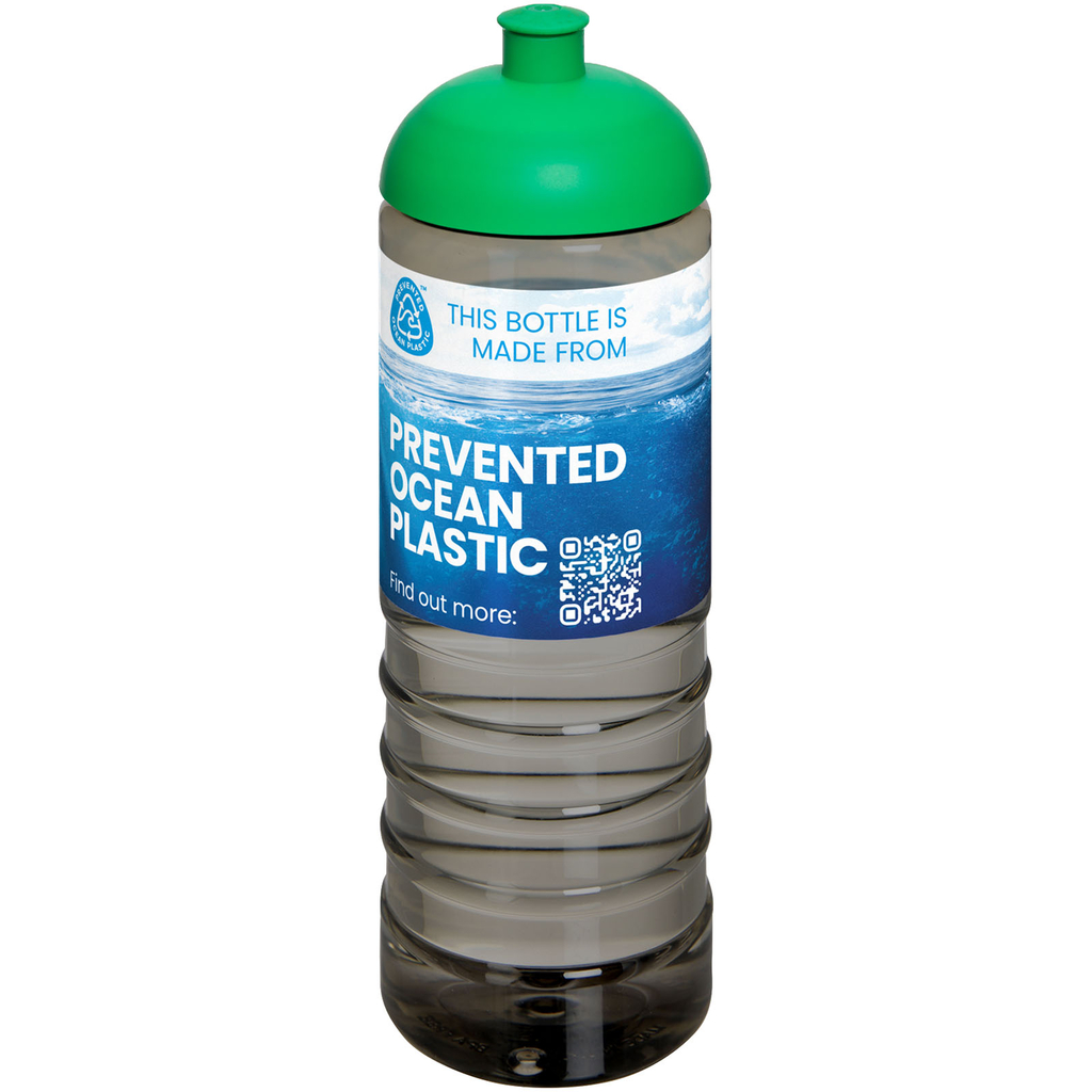 H2O Active® Eco Treble спортивная бутылка объемом 750 мл с куполообразной крышкой, цвет темно-серый, зеленый - 21048003- Фото №2