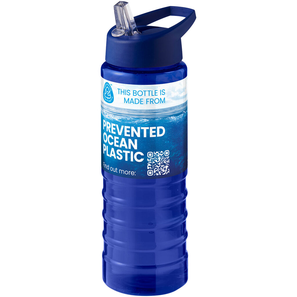 Спортивная бутылка H2O Active® Eco Treble объемом 750 мл с куполообразной крышкой cиний, cиний - 21048203- Фото №2