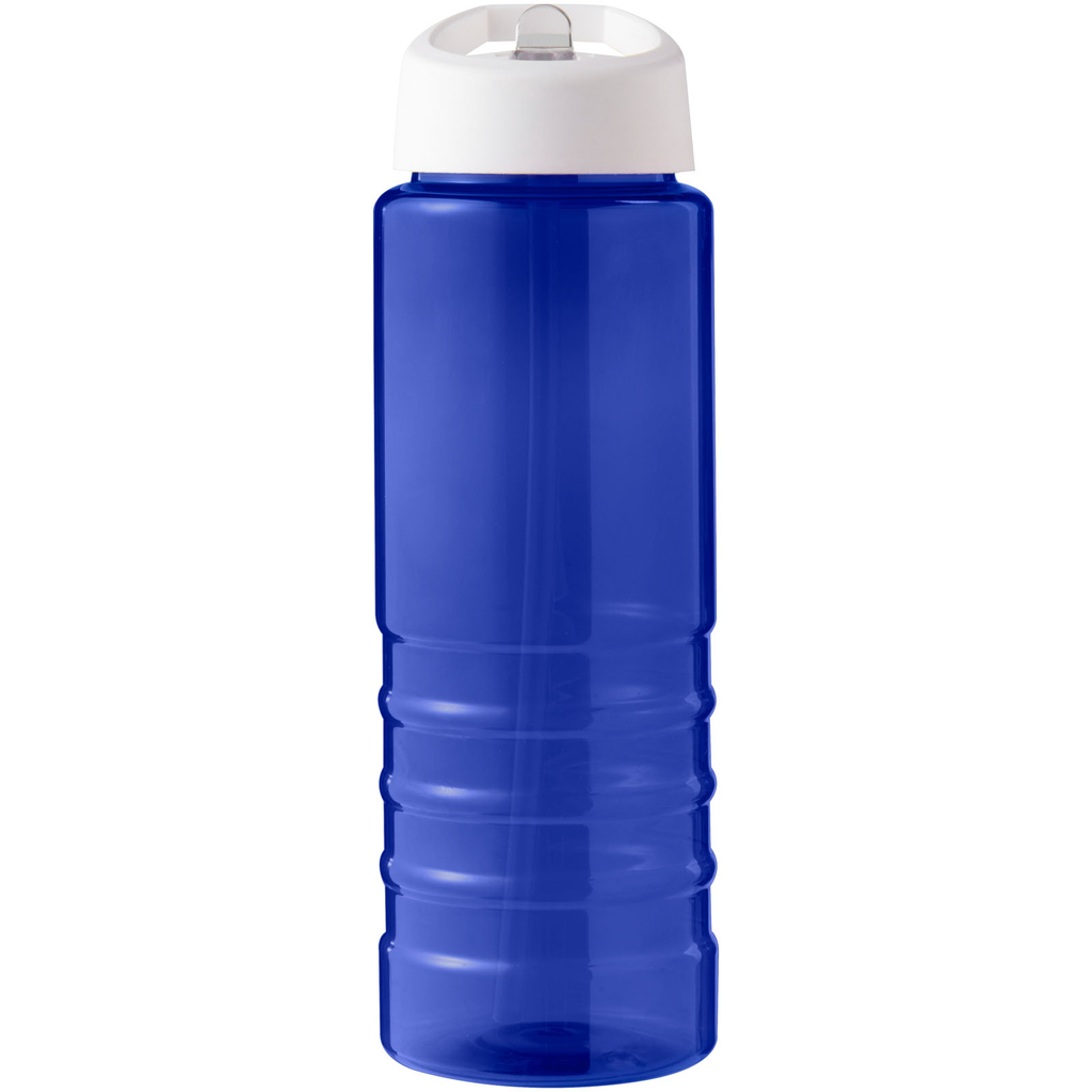 Спортивная бутылка H2O Active® Eco Treble объемом 750 мл с куполообразной крышкой, цвет cиний, белый - 21048204- Фото №3