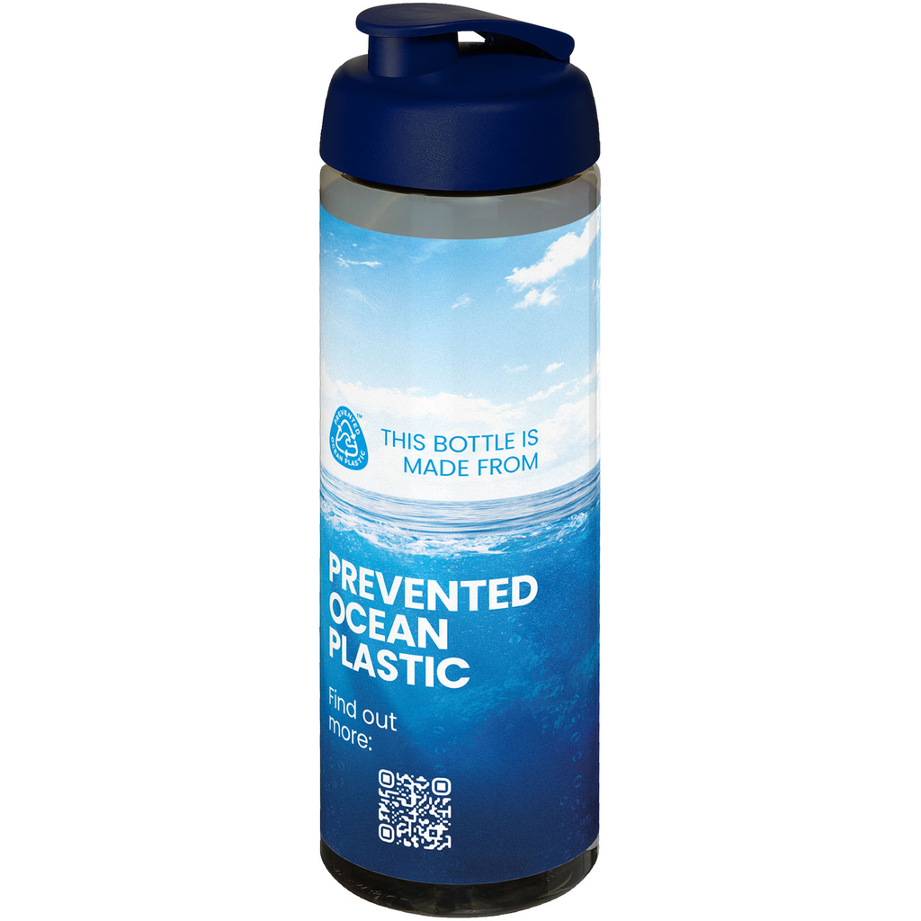 Спортивна пляшка H2O Active® Eco Vibe об'ємом 850 мл з кришкою, що відкидається, колір темно-сірий, синій - 21048304- Фото №2