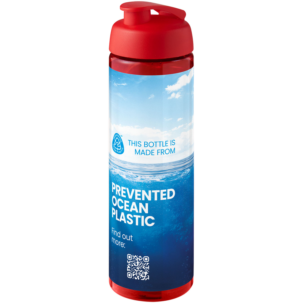 Спортивна пляшка H2O Active® Eco Vibe об'ємом 850 мл з кришкою, що відкидається, колір червоний - 21048310- Фото №2