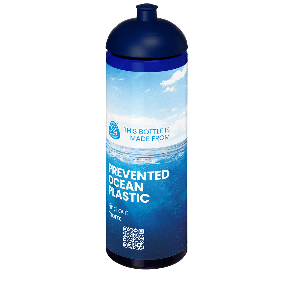 Спортивна пляшка H2O Active® Eco Vibe об'ємом 850 мл із куполоподібною кришкою, колір синій - 21048404- Фото №2