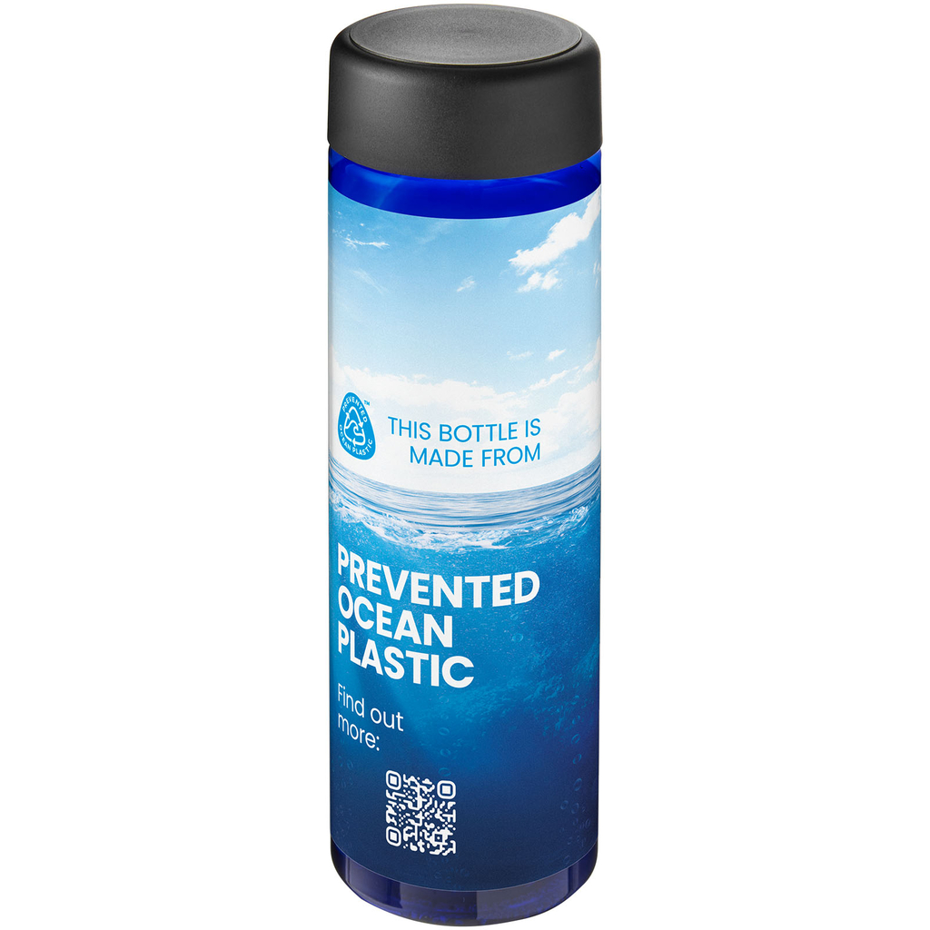 Бутылка для воды H2O Active® Eco Vibe объемом 850 мл, цвет cиний, сплошной черный - 21048504- Фото №2