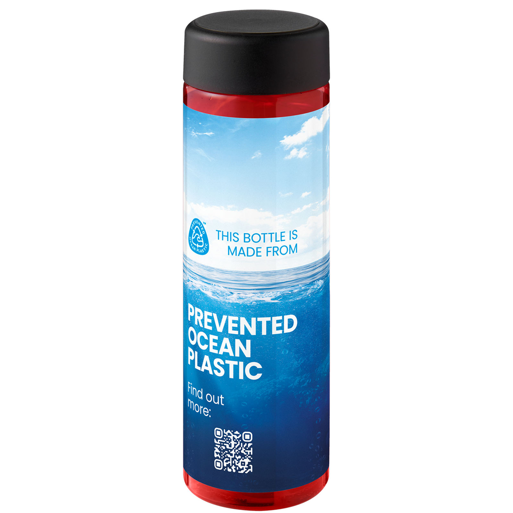 Пляшка для води H2O Active® Eco Vibe об'ємом 850 мл, колір червоний, суцільний чорний - 21048505- Фото №2