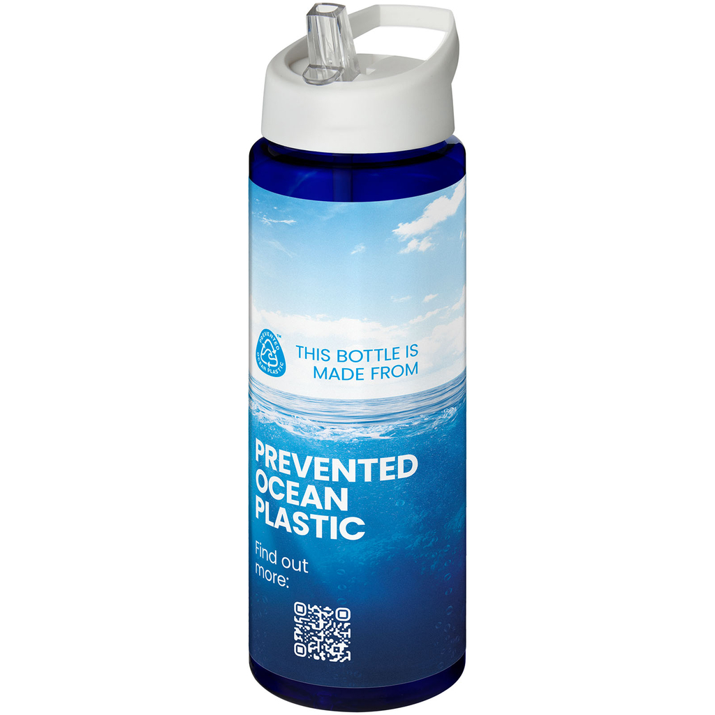 Спортивная бутылка H2O Active® Eco Vibe объемом 850 мл с крышкой-носиком, цвет cиний, белый - 21048605- Фото №2