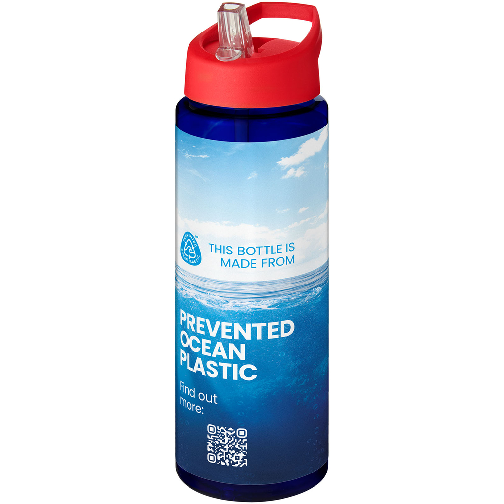 Спортивная бутылка H2O Active® Eco Vibe объемом 850 мл с крышкой-носиком, цвет cиний, красный - 21048607- Фото №2