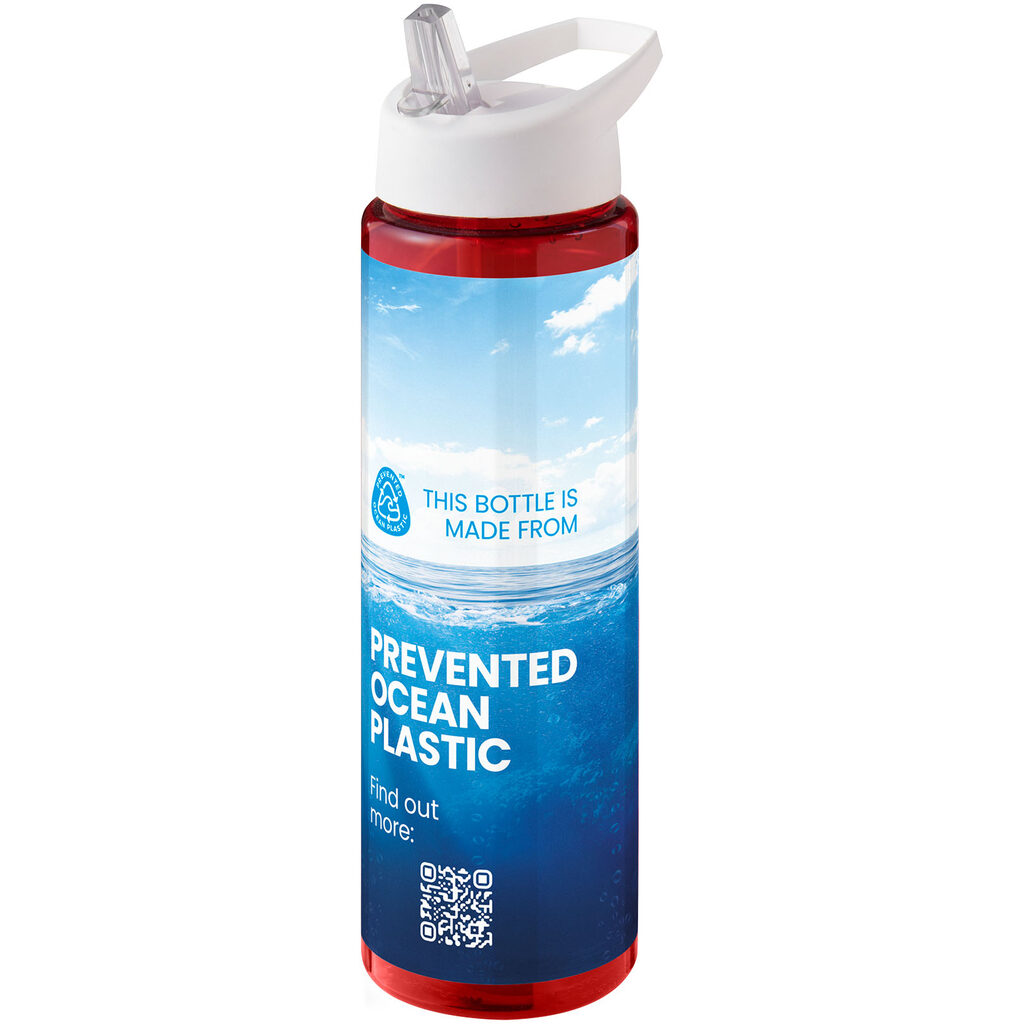 Спортивна пляшка H2O Active® Eco Vibe об'ємом 850 мл з кришкою-носиком червоний, білий - 21048609- Фото №2