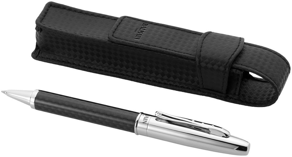 Шариковая ручка, цвет сплошной черный, серебряный