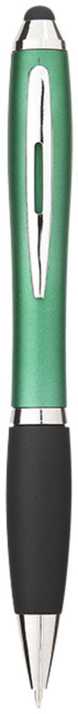 Шариковая ручка-стилус Nash, цвет зеленый, сплошной черный