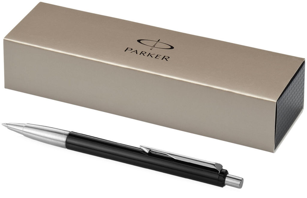 Кулькова ручка Parker Vector, колір суцільний чорний, срібний