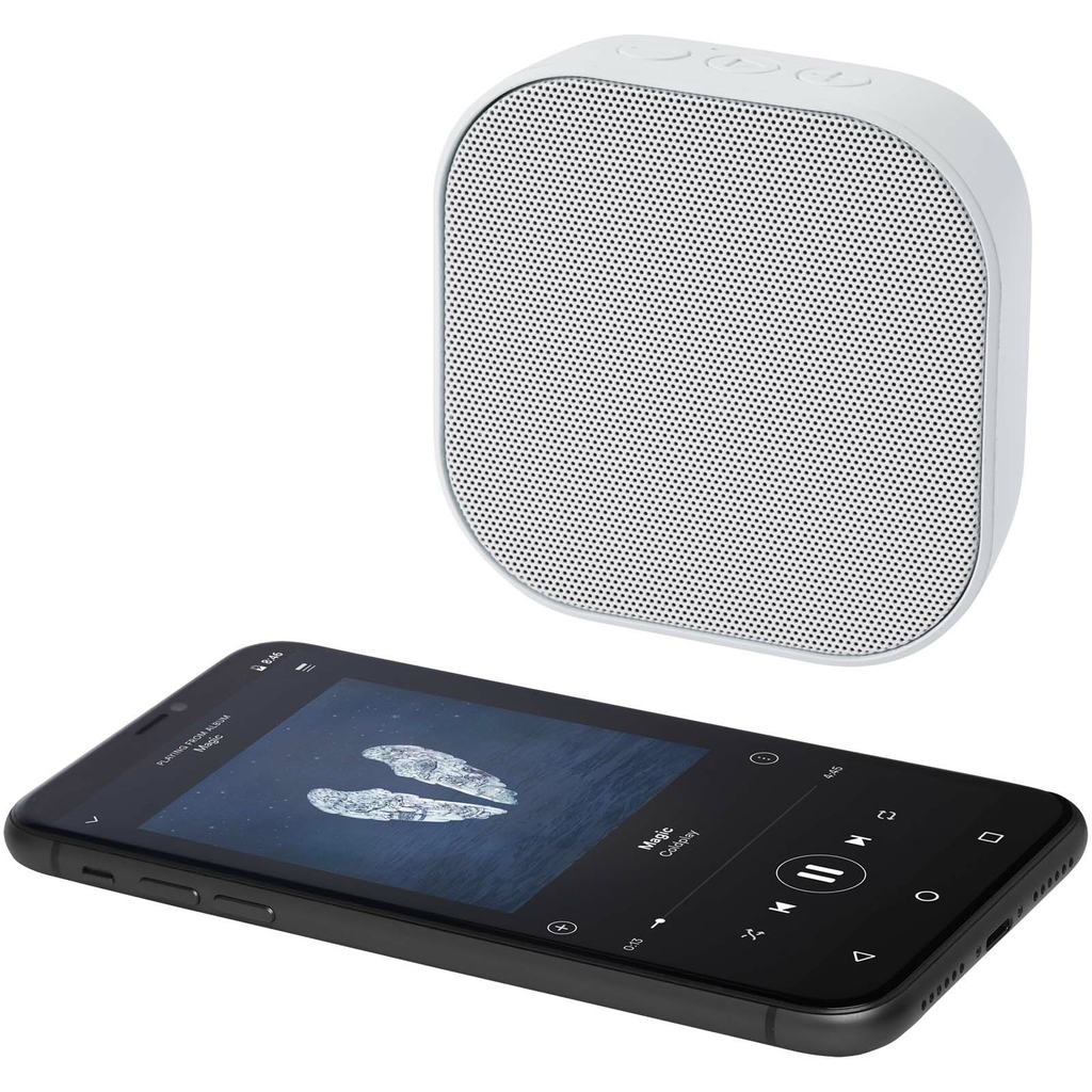 Stark 2.0 мини-колонка с функцией Bluetooth® из переработанной пластмассы, сертифицированной по стандарту RCS, мощностью 3 Вт, цвет белый - 12430501- Фото №6