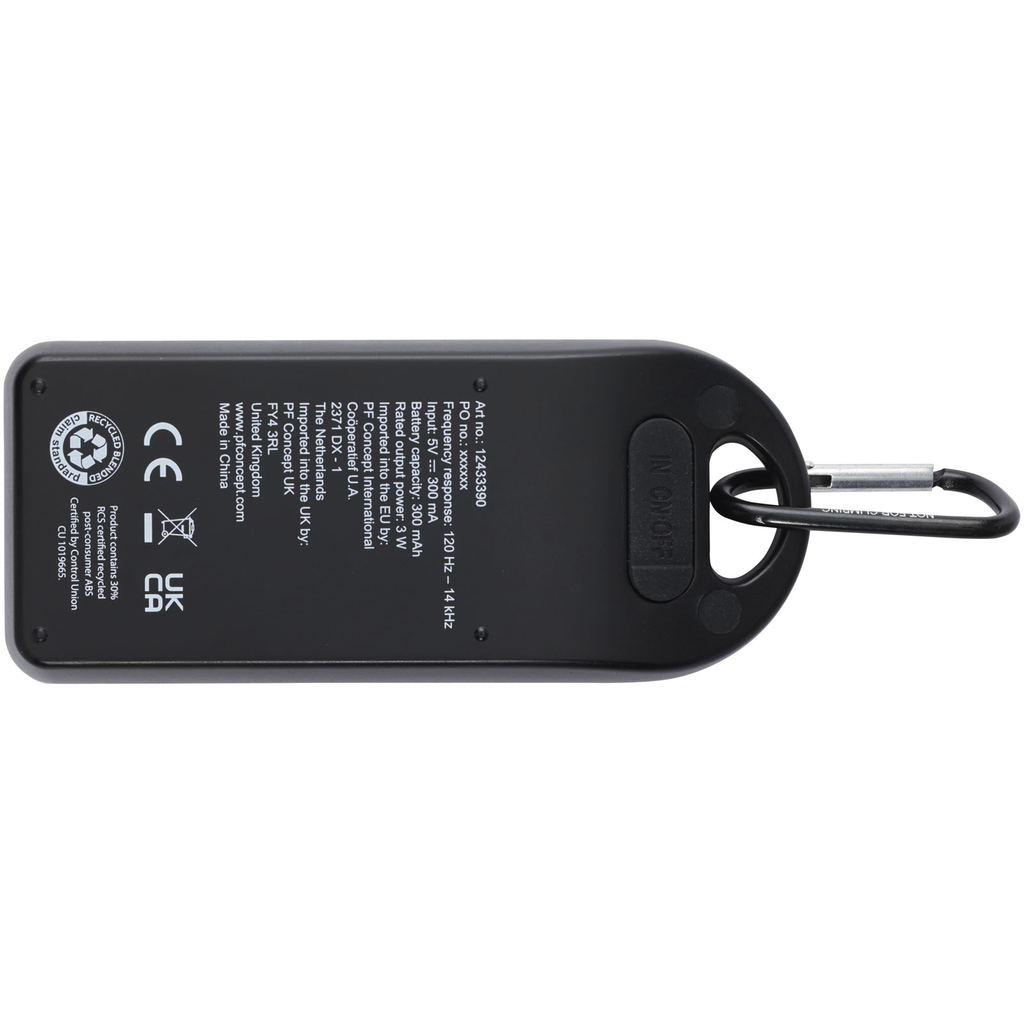 Колонка Bluetooth® Omni 3W IPX4 RCS із переробленого пластику, колір чорний - 12433390- Фото №5