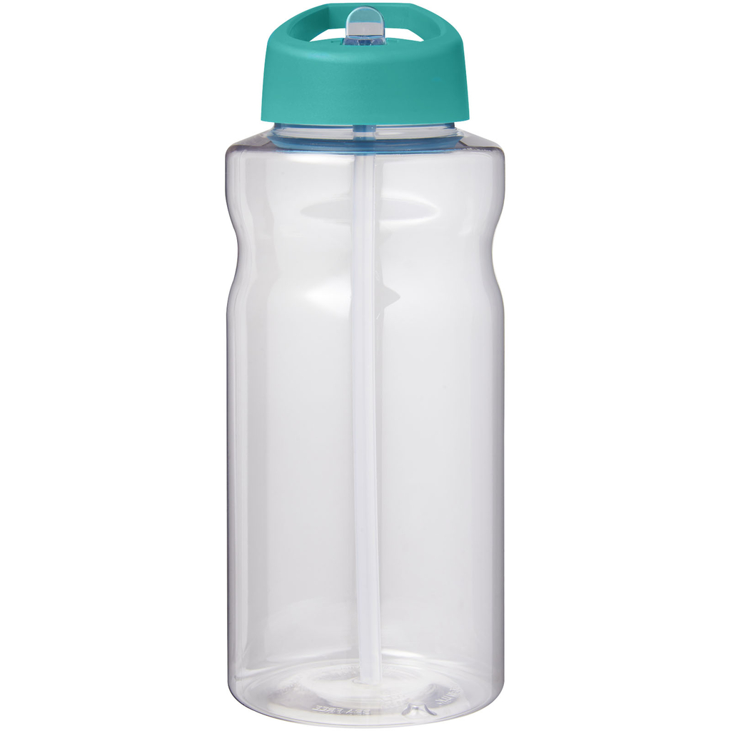 Спортивная бутылка H2O Active® Big Base емкостью 1 литр с крышкой с носиком, цвет голубой - 21017651- Фото №3
