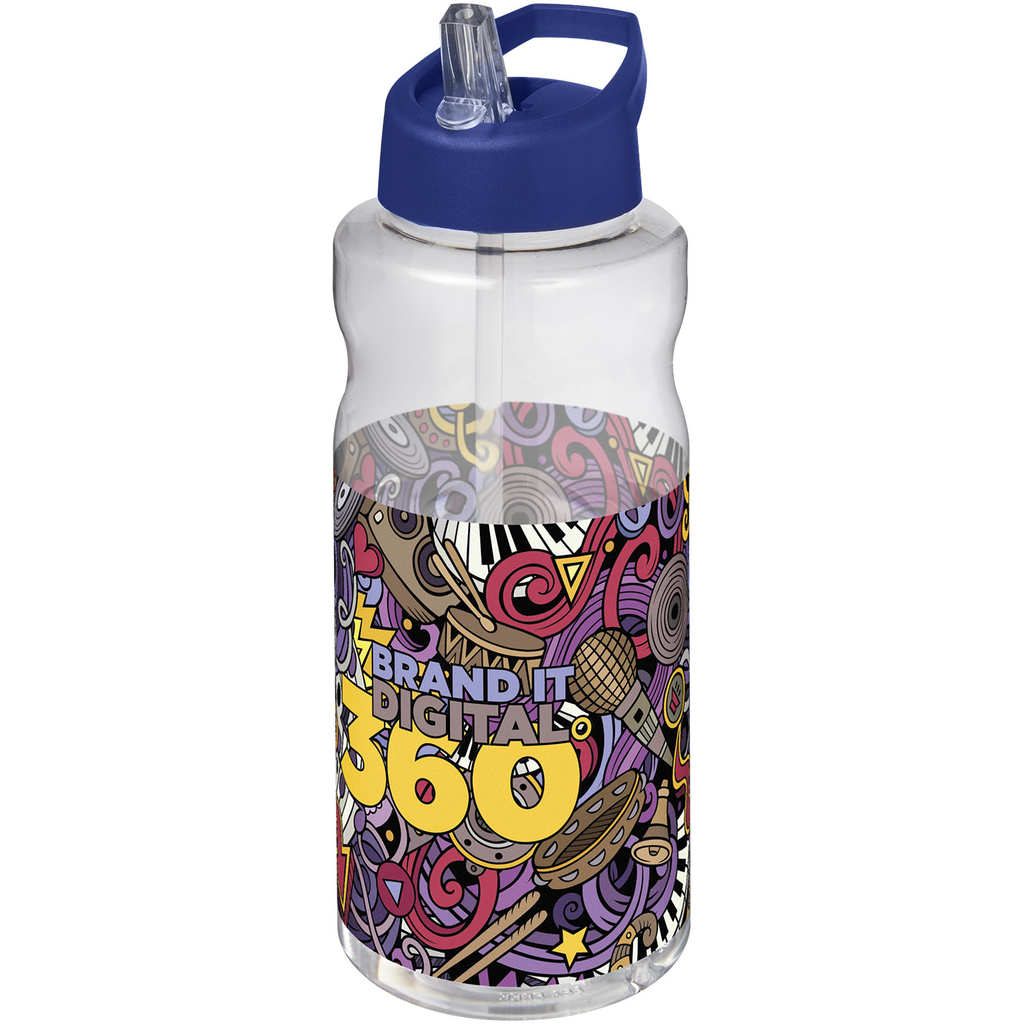 Спортивна пляшка H2O Active® Big Base об’ємом 1 л, колір синій - 21017652- Фото №2