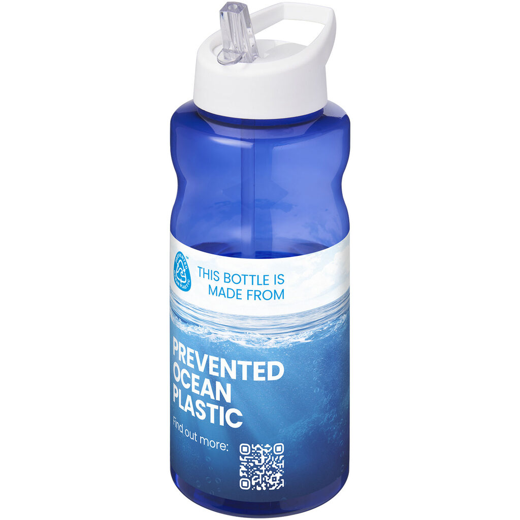 H2O Active® Eco Big Base спортивная бутылка с крышкой и носиком объемом 1 литр синий, белый - 21017992- Фото №2