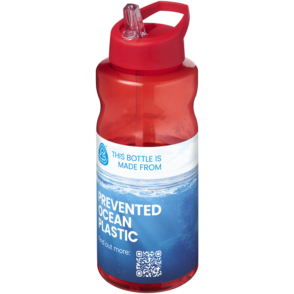H2O Active® Eco Big Base спортивная бутылка с крышкой и носиком объемом 1 литр, цвет красный - 21017993- Фото №2