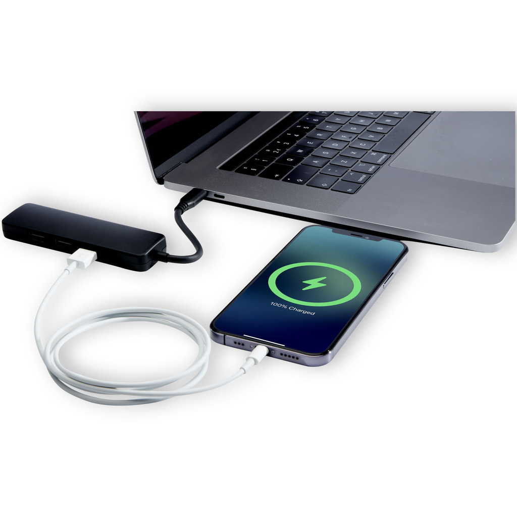 Мультимедийный адаптер Loop RCS из переработанного пластика USB 2.0-3.0 с портом HDMI, цвет черный - 12436890- Фото №6