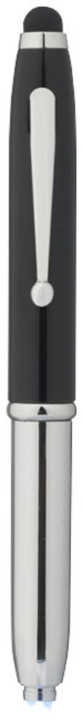 Шариковая ручка-стилус Xenon, цвет сплошной черный, серебряный