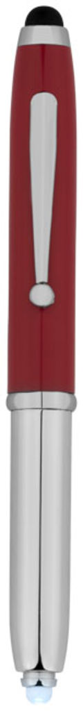 Кулькова ручка-стилус Xenon, колір червоний, срібний