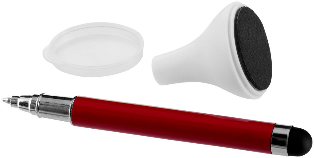 Кулькова ручка-стилус і очищувач екрану Bullet, колір червоний