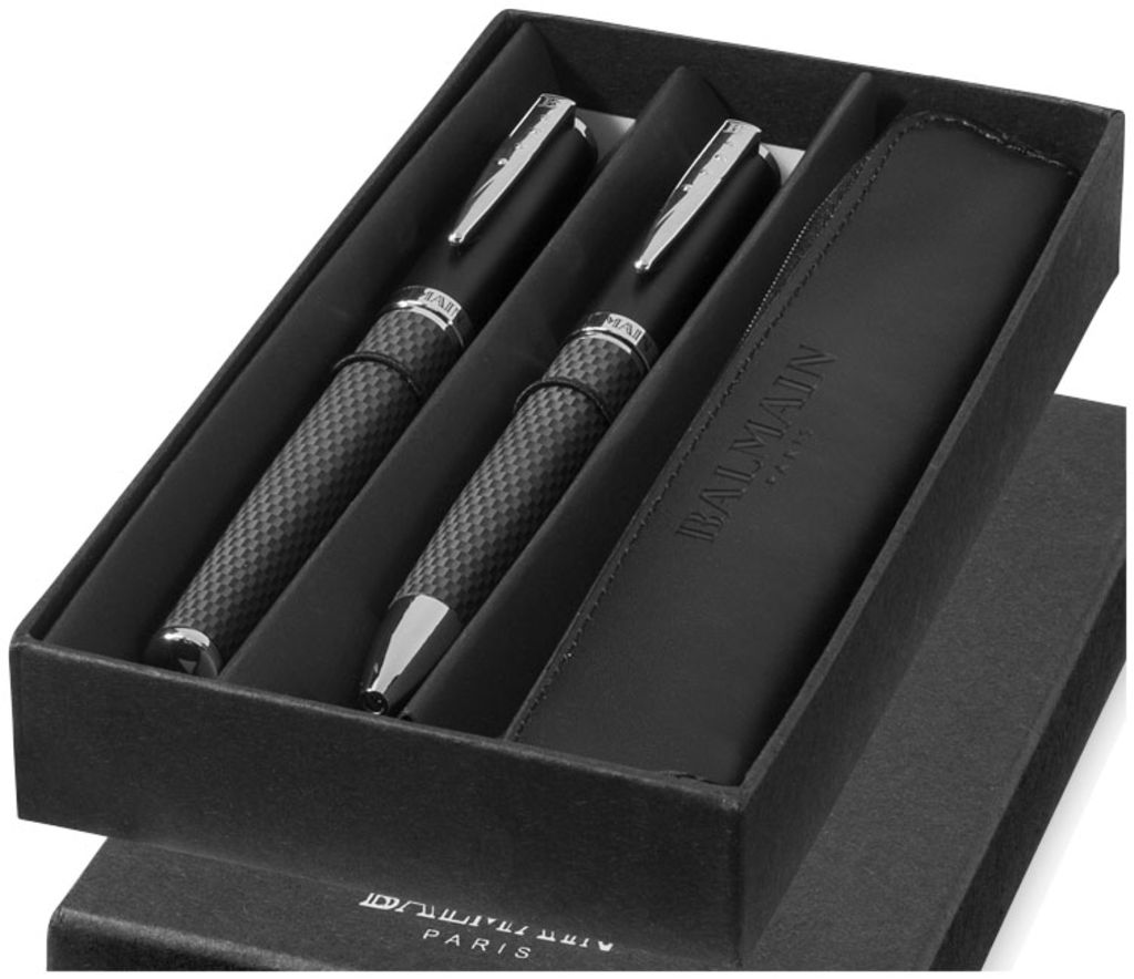 Подарунковий набір ручок, колір суцільний чорний