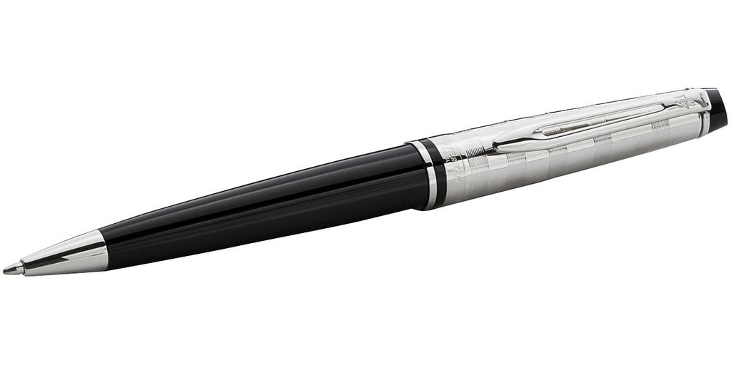 Кулькова ручка Expert de luxe, колір суцільний чорний, срібний