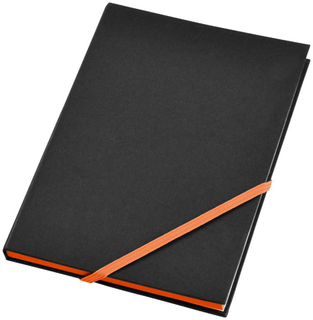 Блокнот Travers А5, цвет сплошной черный, оранжевый