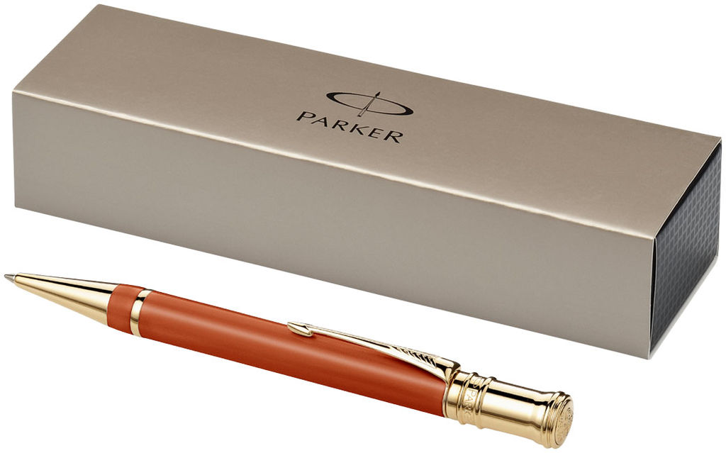 Кулькова ручка Duofold Premium, колір червоний, золотий