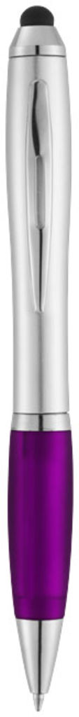 Шариковая ручка-стилус Nash, цвет серебряный, пурпурный