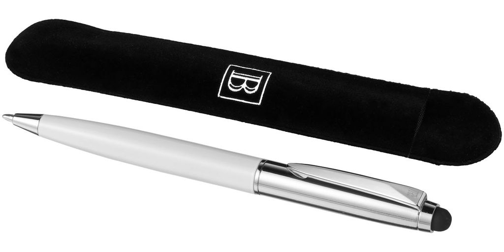Шариковая ручка-стилус, цвет белый, серебряный