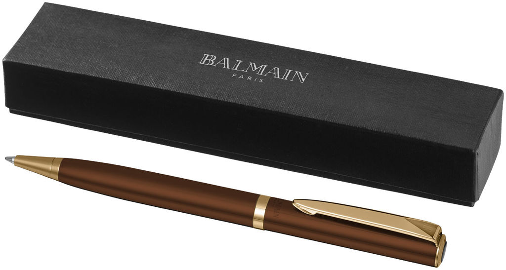 Шариковая лаковая ручка, цвет коричневый