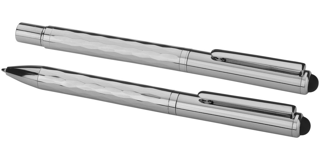 Набір ручок Alden Duo, колір срібний