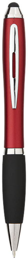 Кулькова ручка-стилус Nash, колір червоний, суцільний чорний
