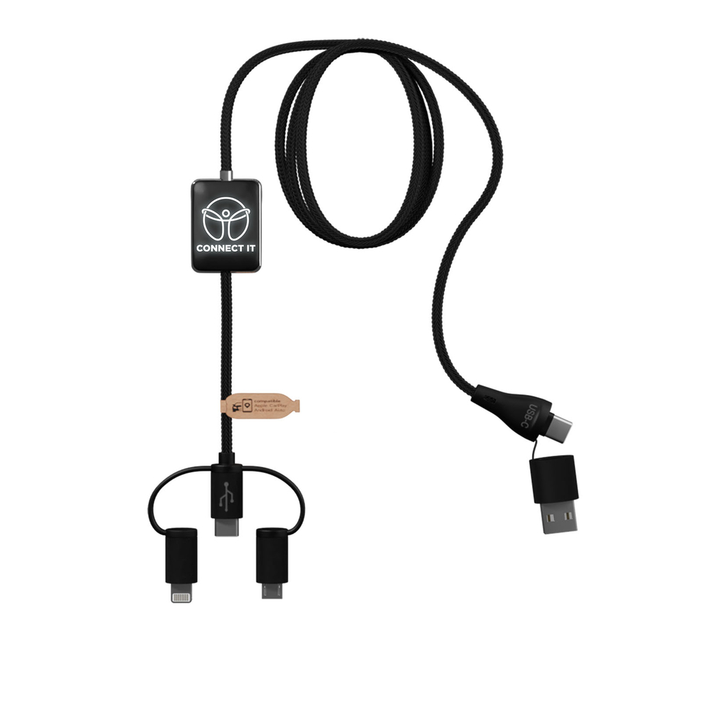 Зарядный кабель SCX.design C48 CarPlay 5-в-1, цвет черный - 2PX12190- Фото №2