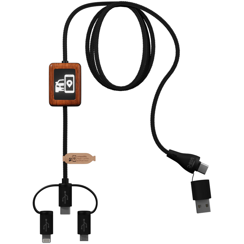 Кабель SCX.design C46 CarPlay 5-в-1, цвет черный - 2PX13890- Фото №1
