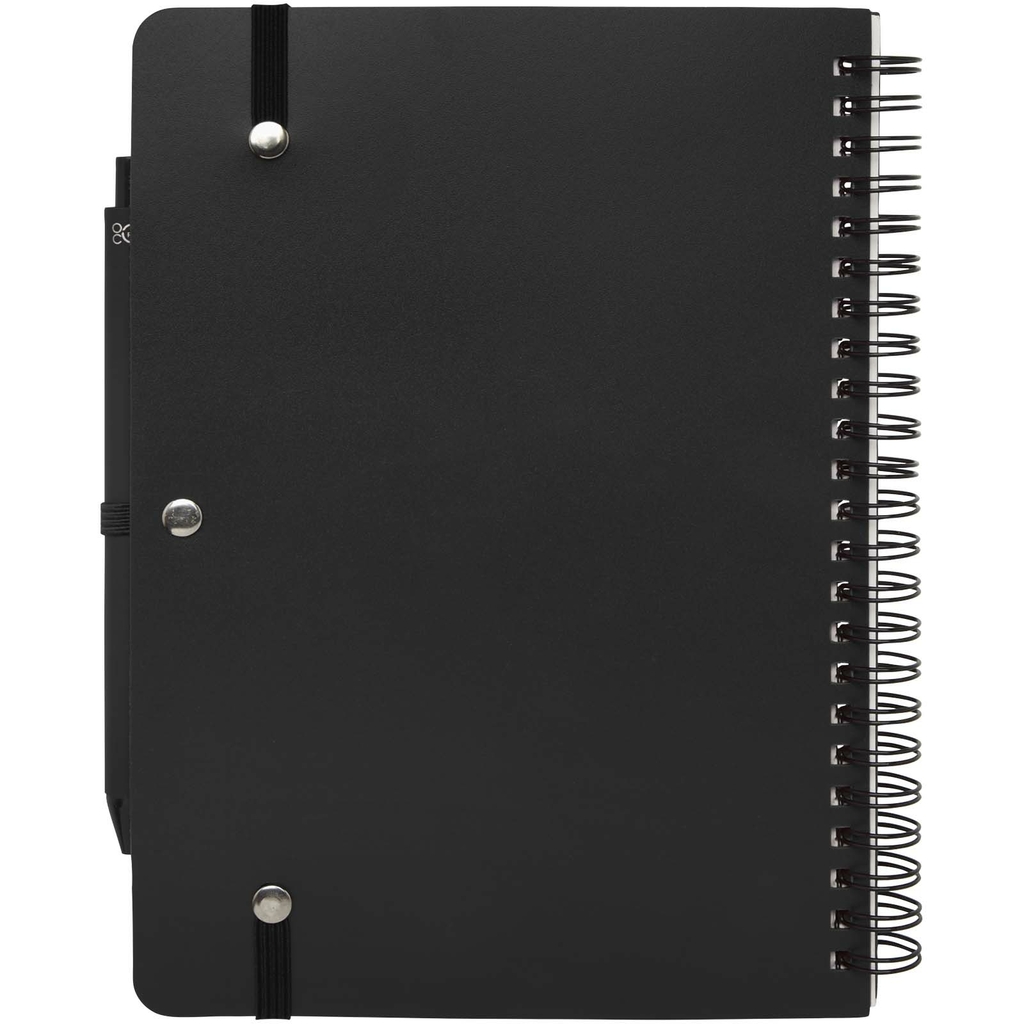 Блокнот Thalaasa формата А5 в твердой обложке из океанического пластика с шариковой ручкой, цвет сплошной черный - 10790190- Фото №4 Блокнот Thalaasa формата А5 в твердой обложке из океанического пластика с шариковой ручкой, цвет сплошной черный - 10790190- Фото №4