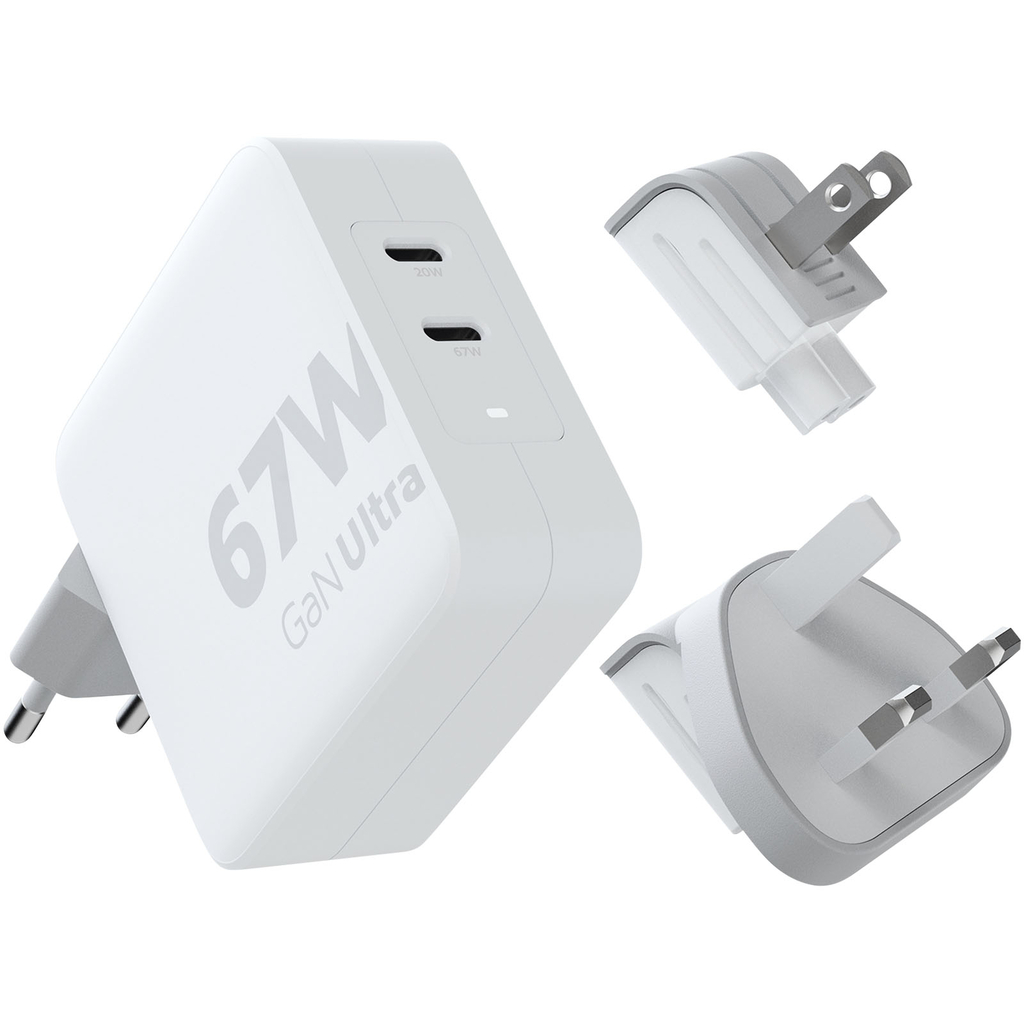 Xtorm XVC2067 GaN Ultra дорожное зарядное устройство мощностью 67 Вт с кабелем USB-C PD мощностью 100 Вт, цвет белый - 12439601- Фото №1