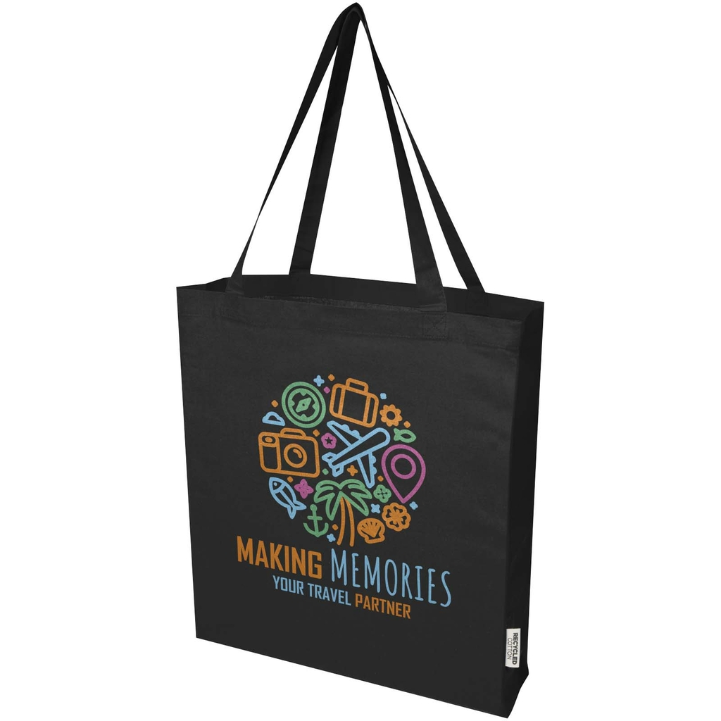 Madras эко- сумка из переработанного хлопка, плотностью 140 г/м², цвет сплошной черный - 12073390- Фото №2
