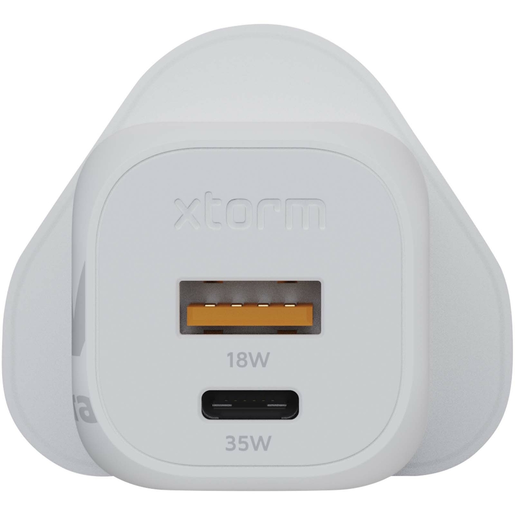 Xtorm XEC035 GaN² Ultra сетевое зарядное устройство мощностью 35 Вт, вилка стандарта Великобритании, цвет белый - 12440801- Фото №3