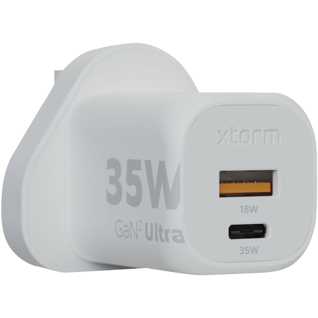 Xtorm XEC035 GaN² Ultra сетевое зарядное устройство мощностью 35 Вт, вилка стандарта Великобритании, цвет белый - 12440801- Фото №6
