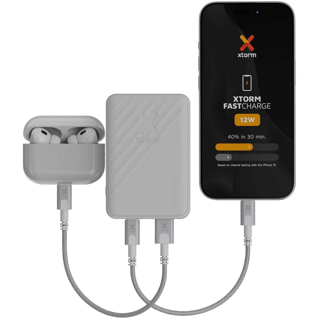 Xtorm Go2 портативное зарядное устройство с быстрой зарядкой, 12 Вт, 5000 мАч, цвет белый - 12440901- Фото №5