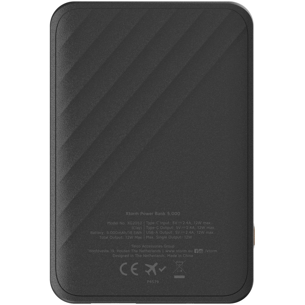 Xtorm Go2 портативное зарядное устройство с быстрой зарядкой, 12 Вт, 5000 мАч, цвет сплошной черный - 12440990- Фото №4