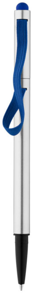 Шариковая ручка Stretch, цвет серебряный, ярко-синий