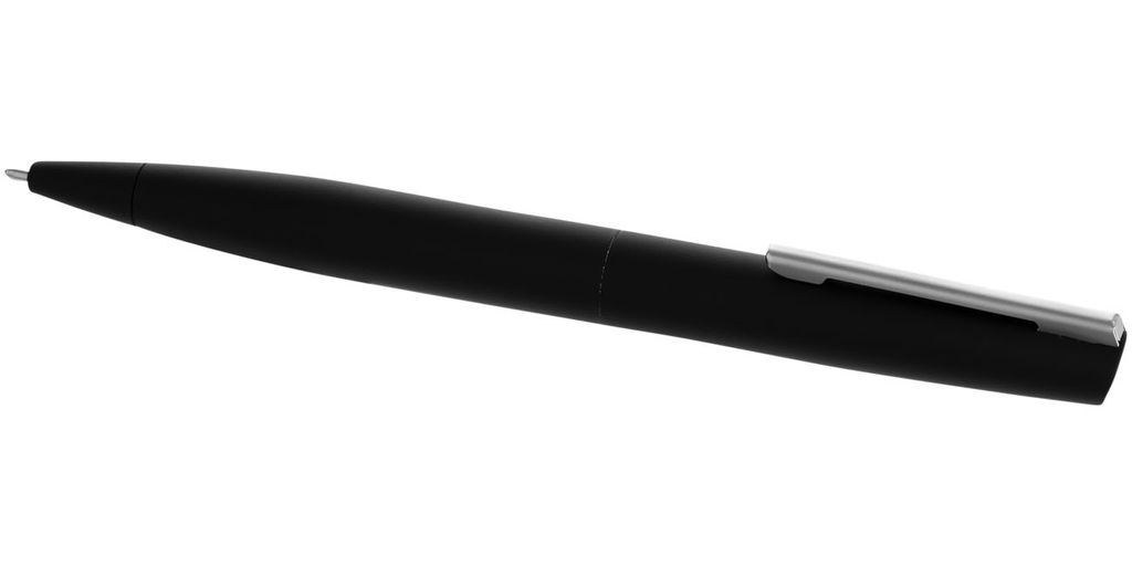 Кулькова ручка Milos приємна на дотик, колір суцільний чорний