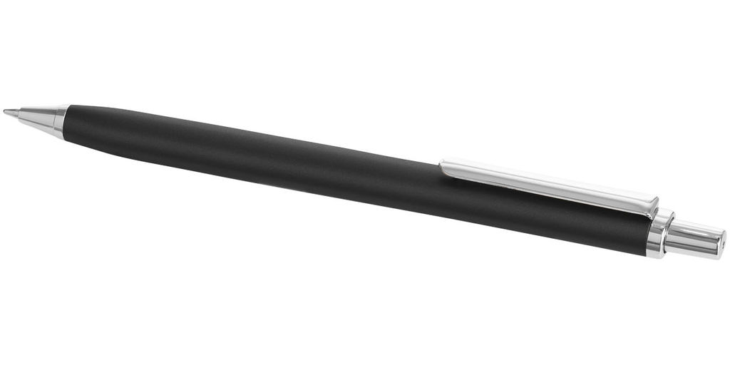 Кулькова ручка Evia з плоским корпусом, колір суцільний чорний