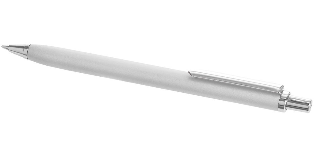 Кулькова ручка Evia з плоским корпусом, колір срібний